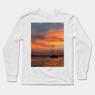 Orange Sunset Over the Toms River. Long Sleeve T-Shirt